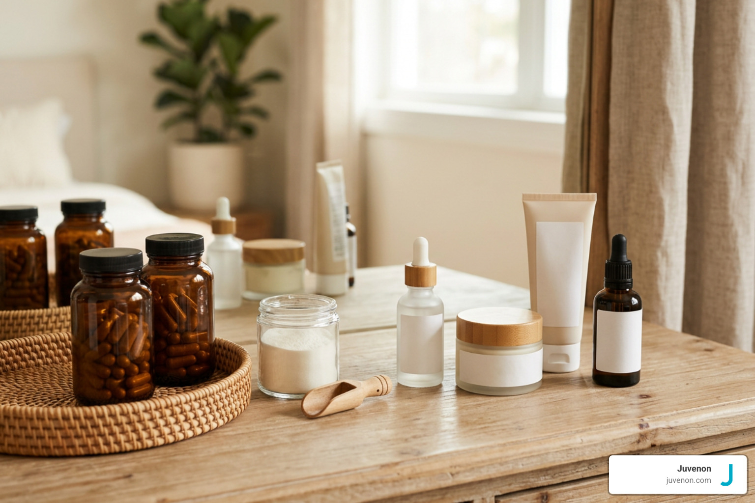 oral collagen supplements alongside topical skincare products