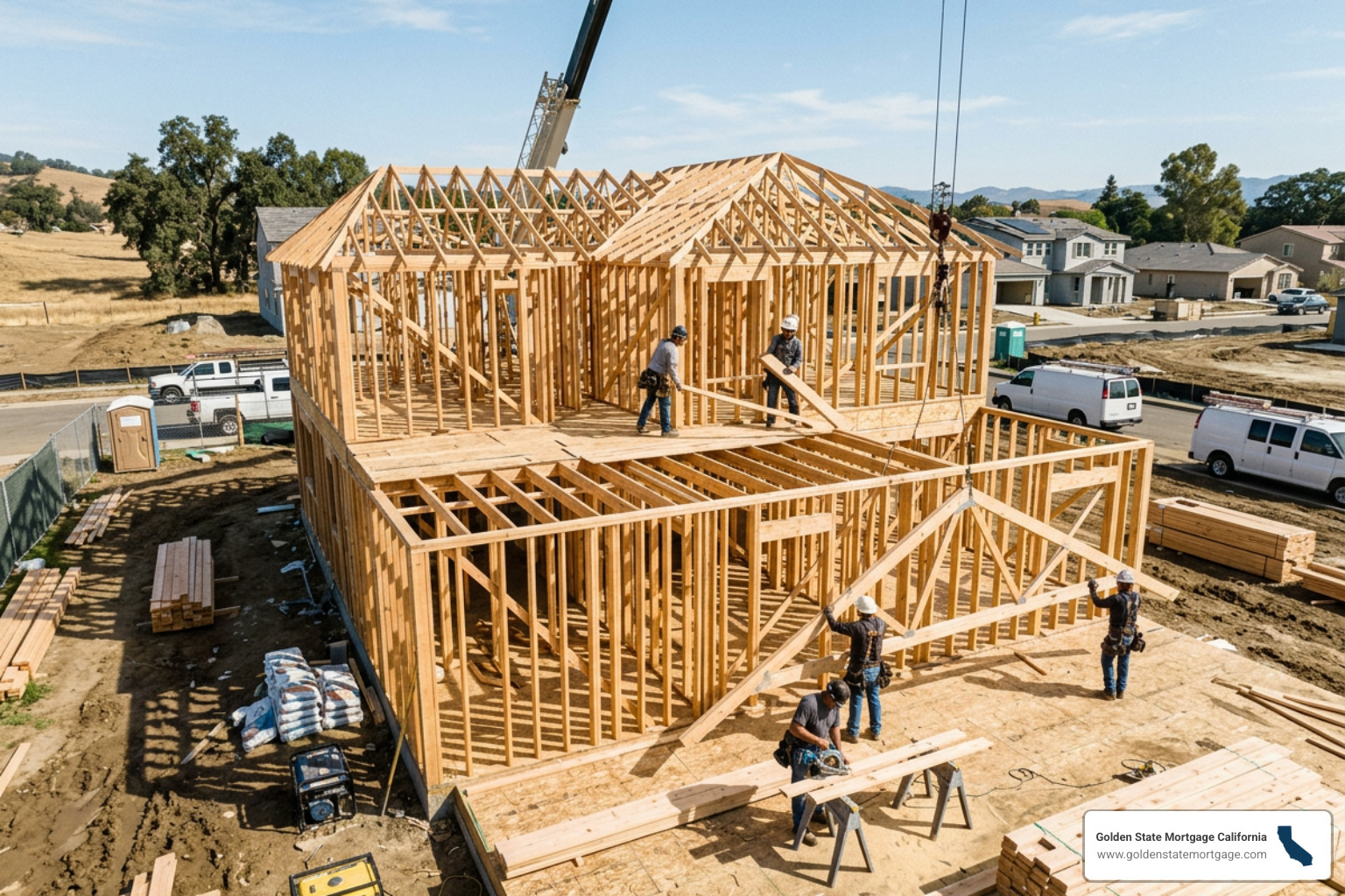 house framing active construction stage house framing active construction stage