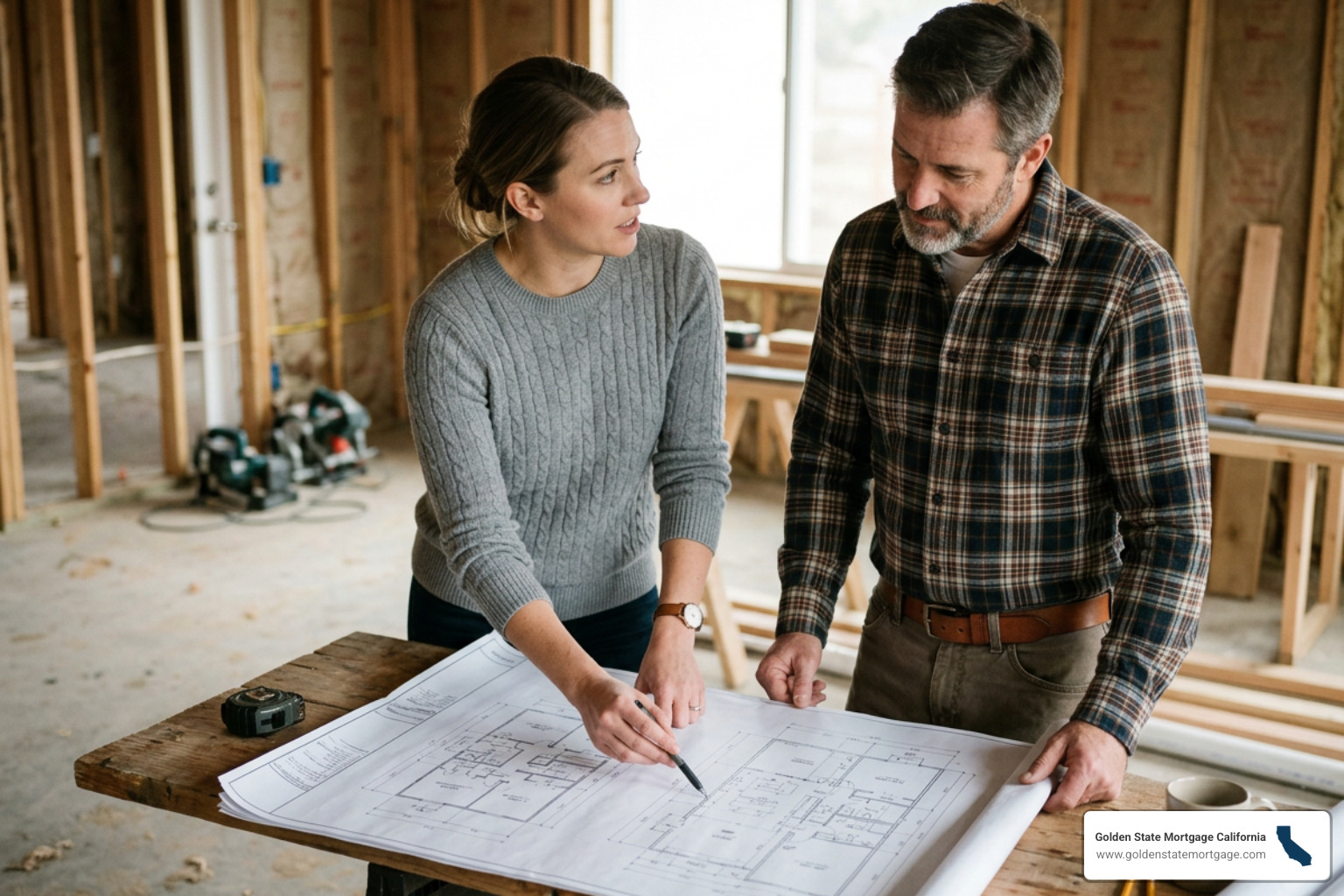 architect and homeowner reviewing construction plans architect and homeowner reviewing construction plans