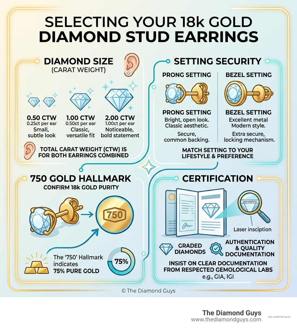 Infographic comparing diamond size, setting security, 750 gold hallmark, and certification infographic Infographic comparing diamond size, setting security, 750 gold hallmark, and certification infographic