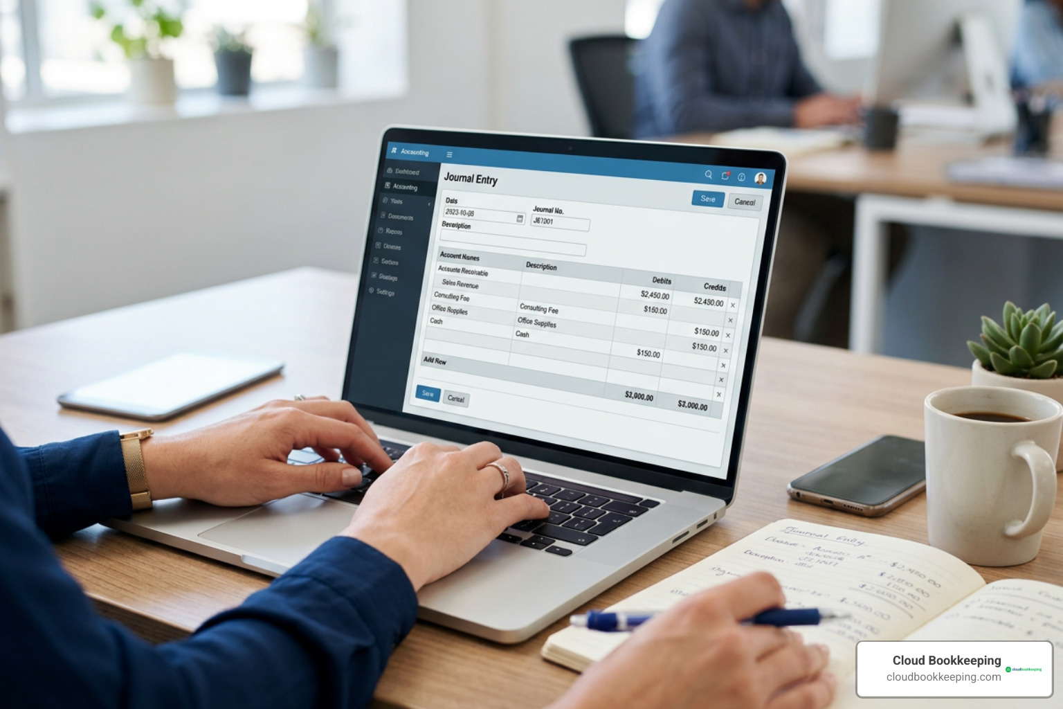 QuickBooks Online Journal Entry creation interface