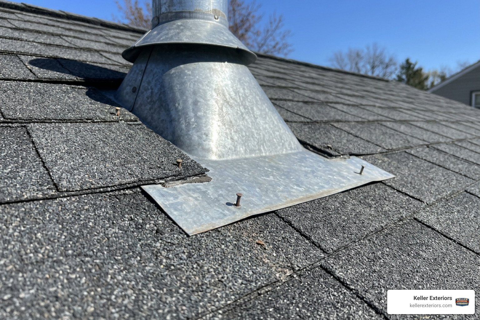 roof vent flashing beneath upper shingles roof vent flashing beneath upper shingles