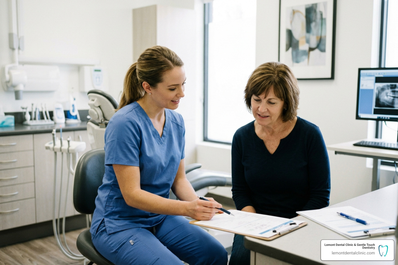clinician explaining a personalized dental care plan clinician explaining a personalized dental care plan