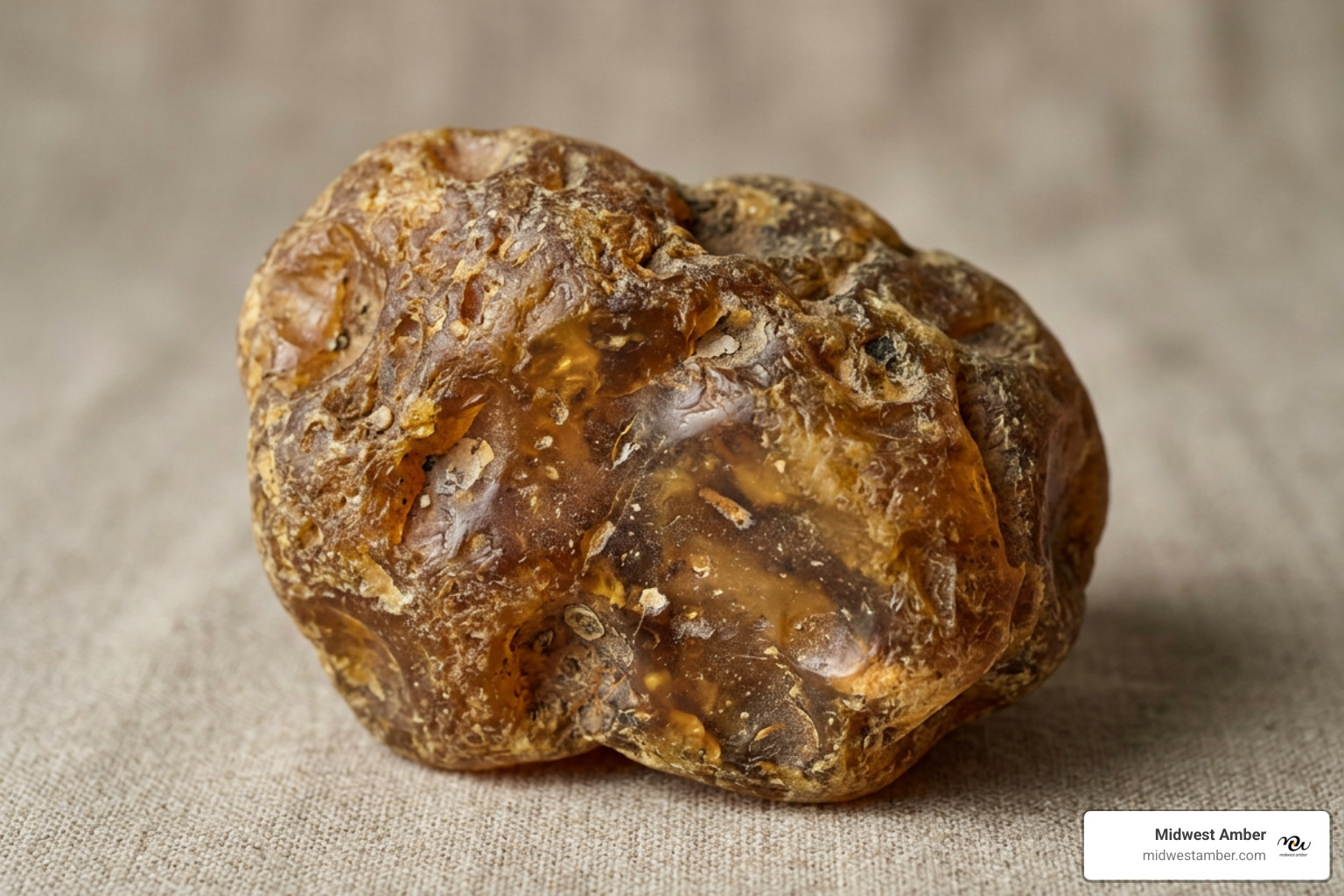 Raw Baltic amber stone showcasing natural organic textures