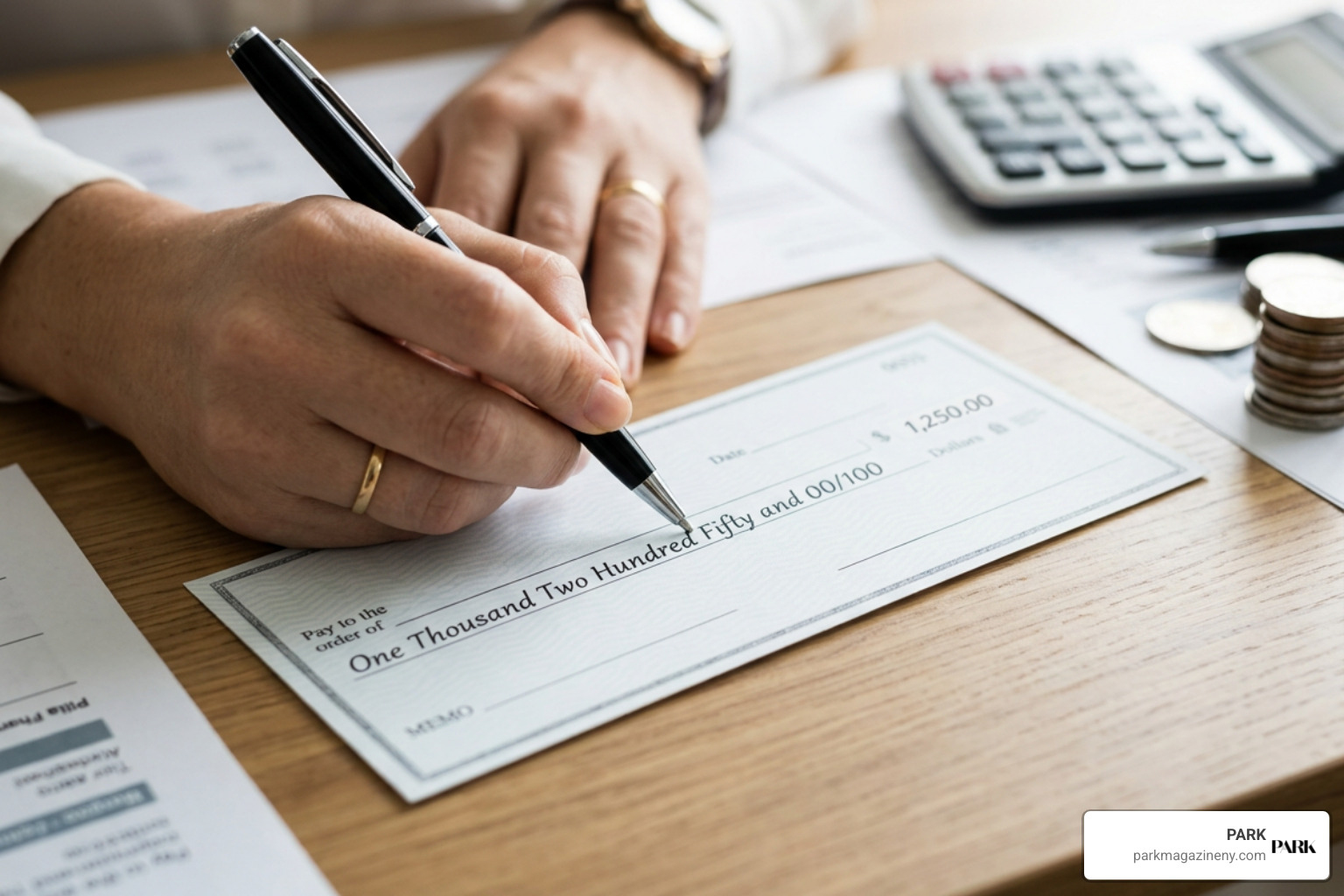 Filling out the legal amount line on a check