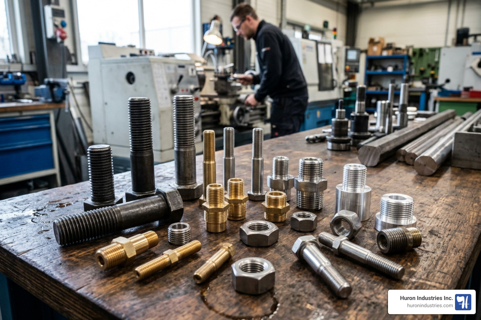 Precision machined threaded components across various alloy types Precision machined threaded components across various alloy types