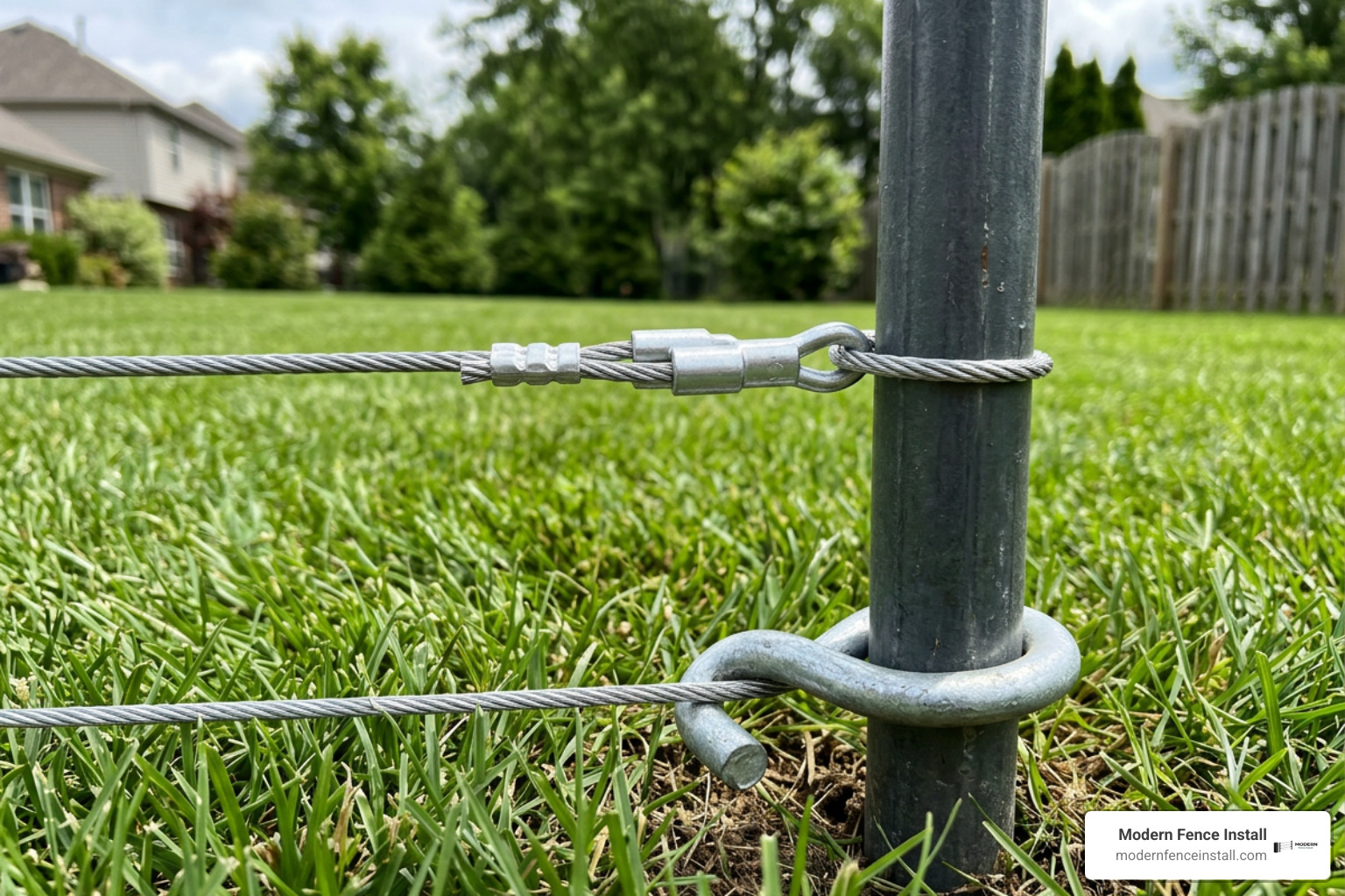 tension cable with gripples and J-hook ground stakes tension cable with gripples and J-hook ground stakes