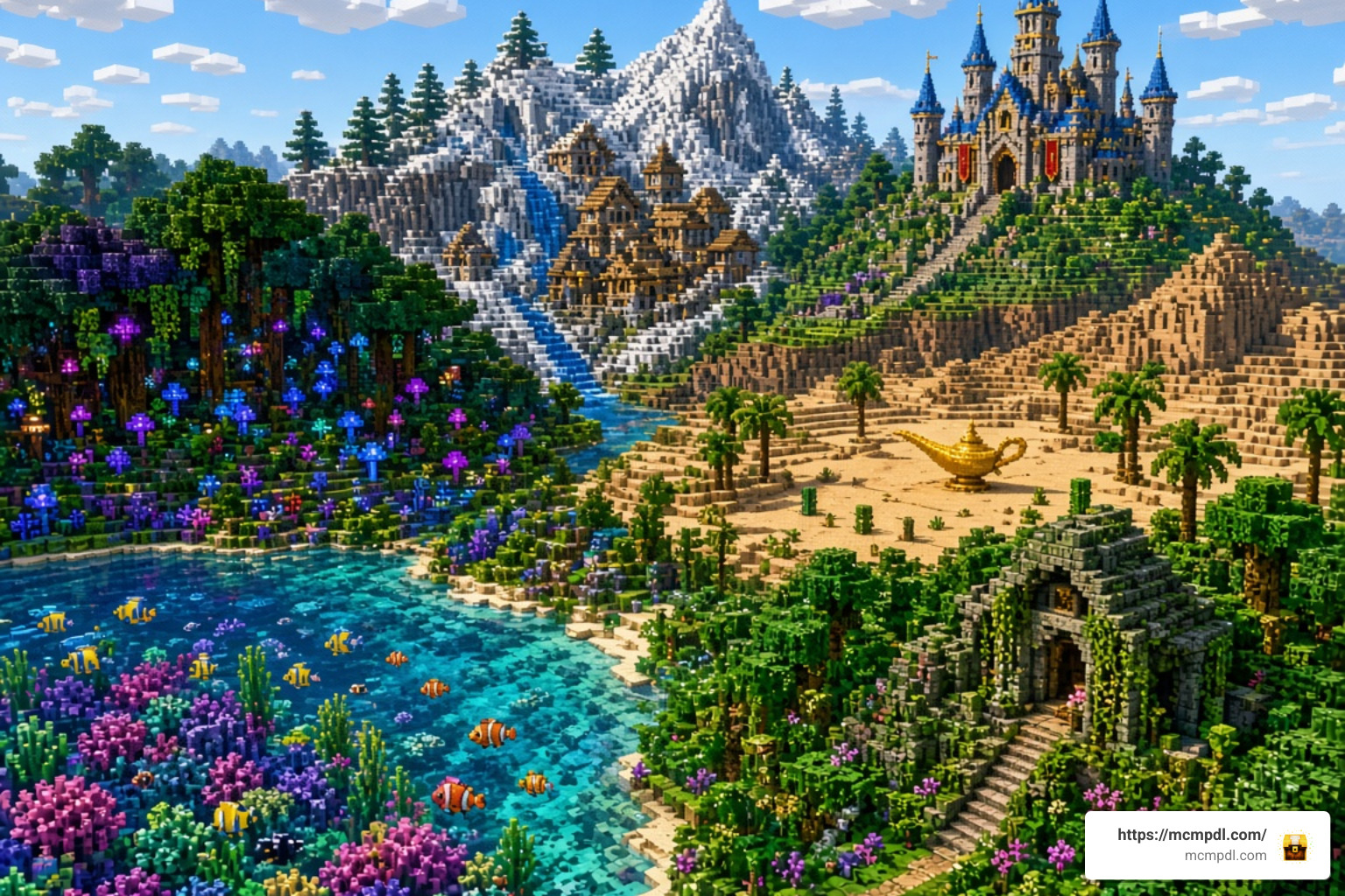 Six Disney story environments in Minecraft Six Disney story environments in Minecraft