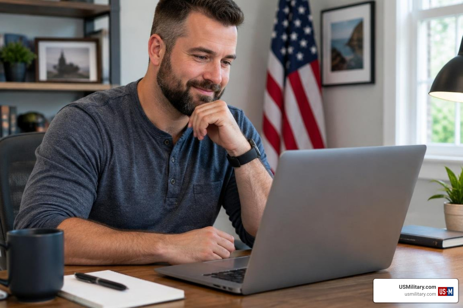 Navy SEAL veteran reviewing benefits Navy SEAL veteran reviewing benefits