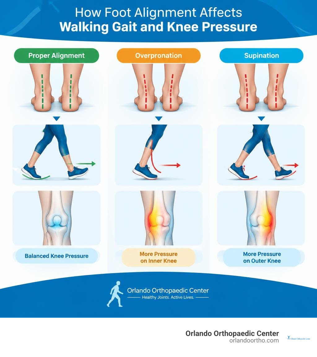 how foot alignment and walking gait affect knee pressure infographic how foot alignment and walking gait affect knee pressure infographic