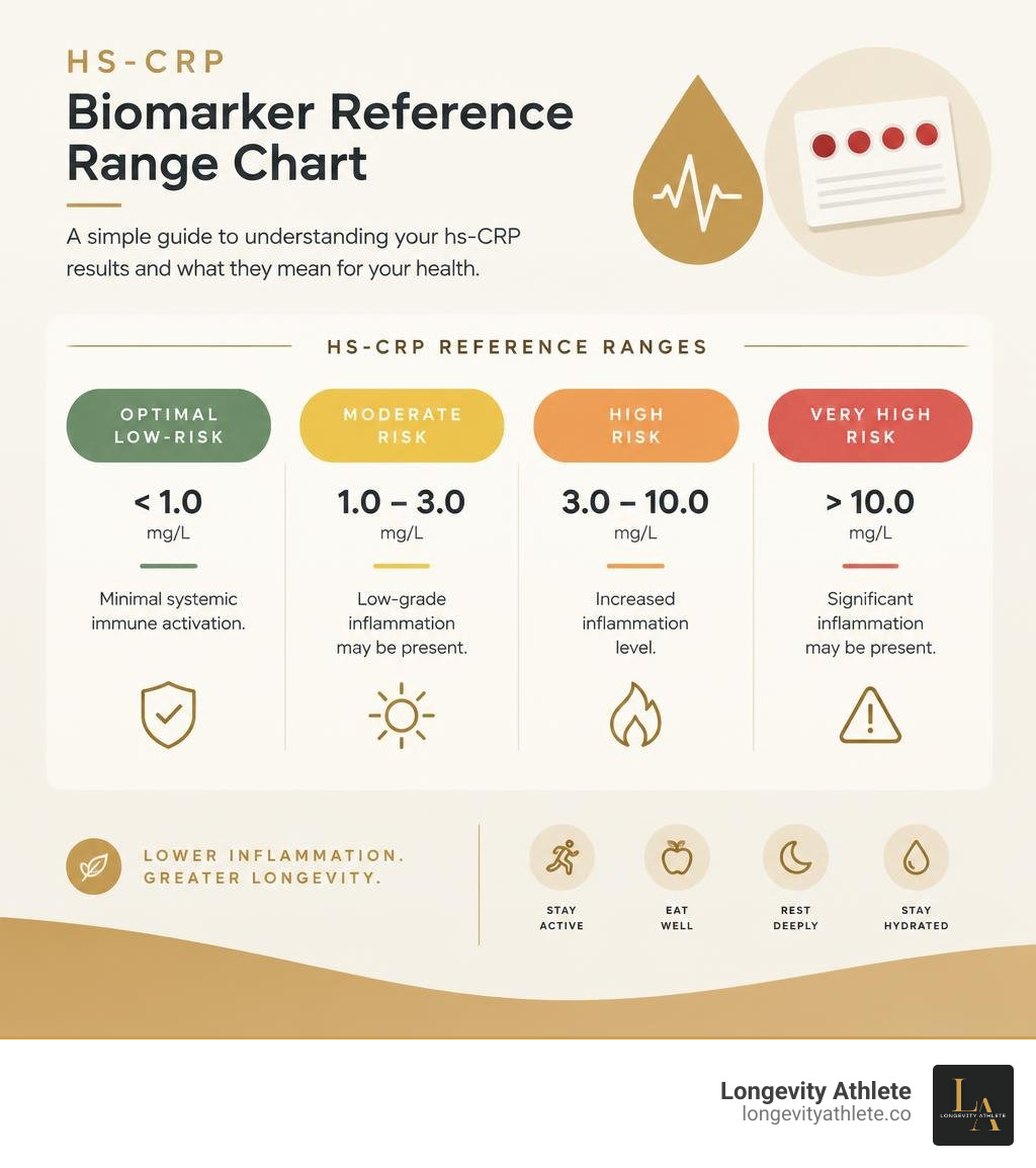 hs-CRP biomarker reference range chart infographic hs-CRP biomarker reference range chart infographic