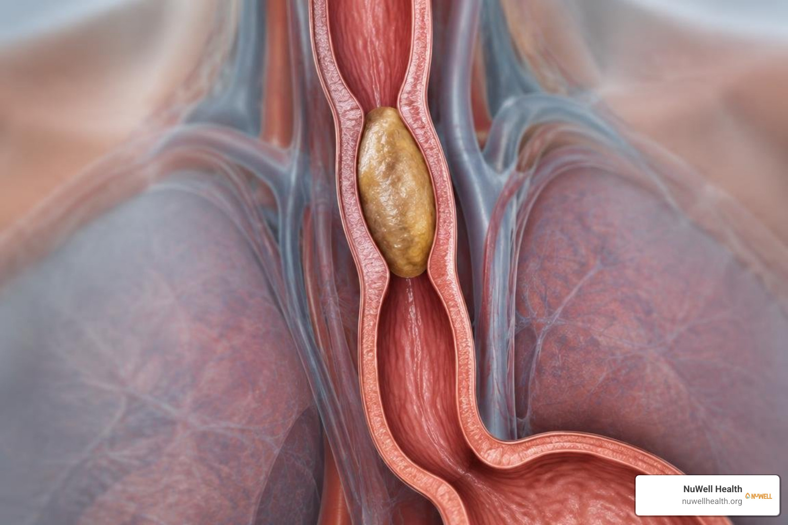 Esophageal bolus transit delay along the esophageal wall
