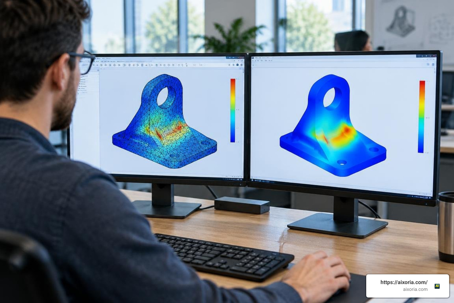neural surrogate stress prediction compared against traditional finite element mesh