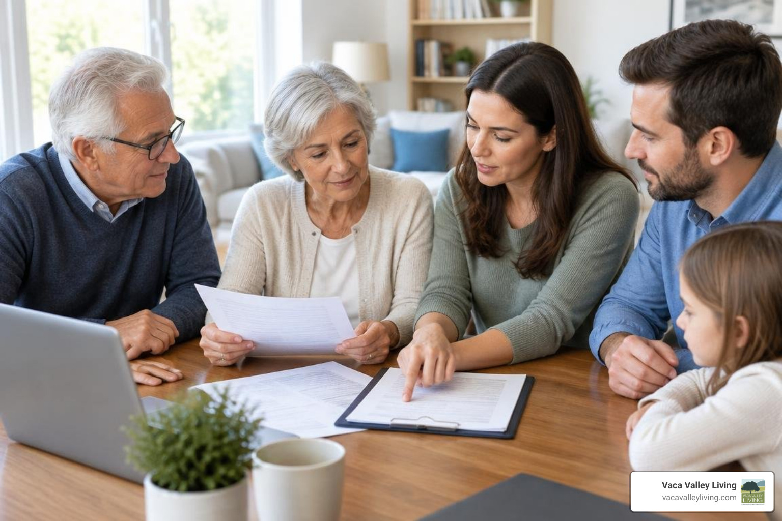 family reviewing medical documents and care plan family reviewing medical documents and care plan