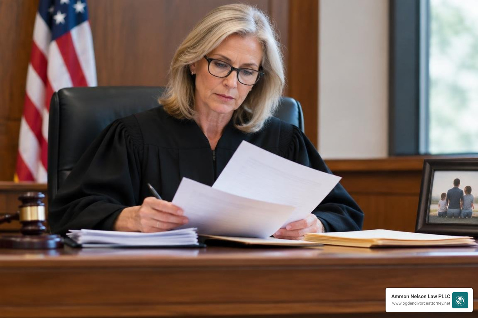 judge reviewing family law documents judge reviewing family law documents