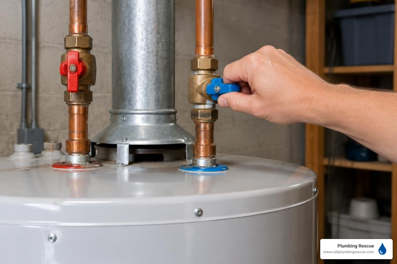 shutting off cold water inlet valve