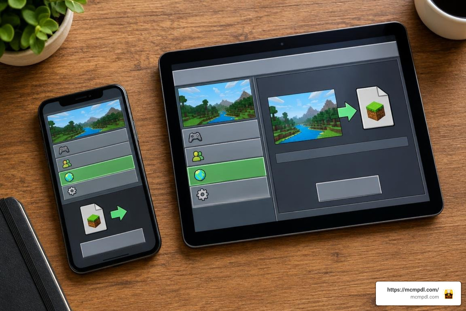 Minecraft Bedrock world settings and import interface