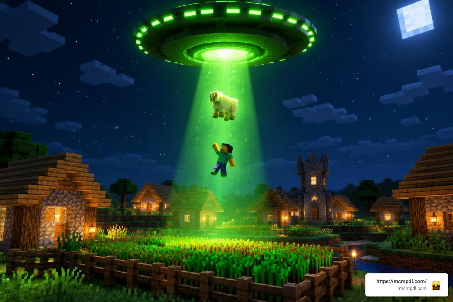 Alien Abduction Map for Minecraft PE Bedrock