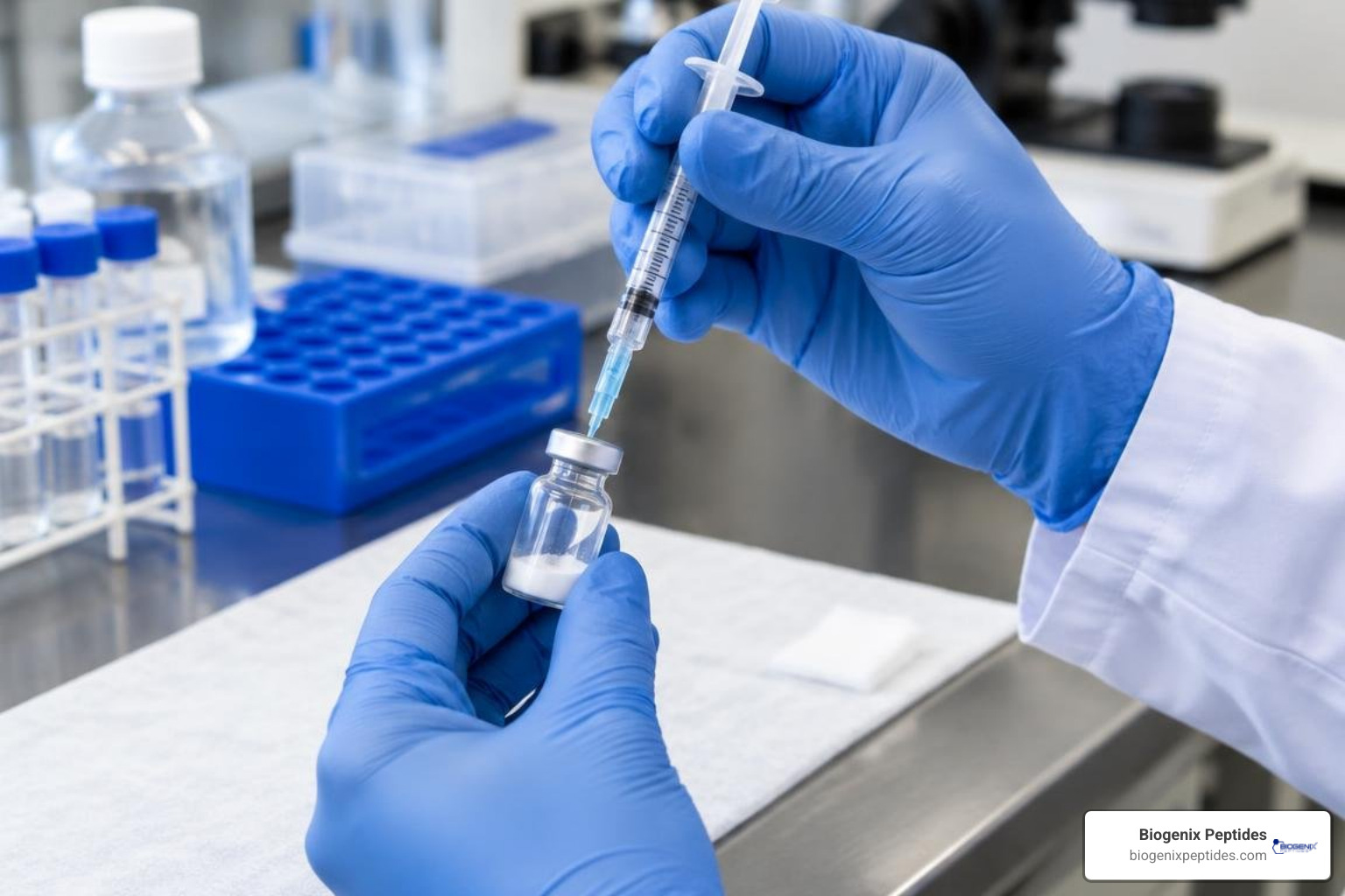 step-by-step peptide reconstitution and pressure balancing technique