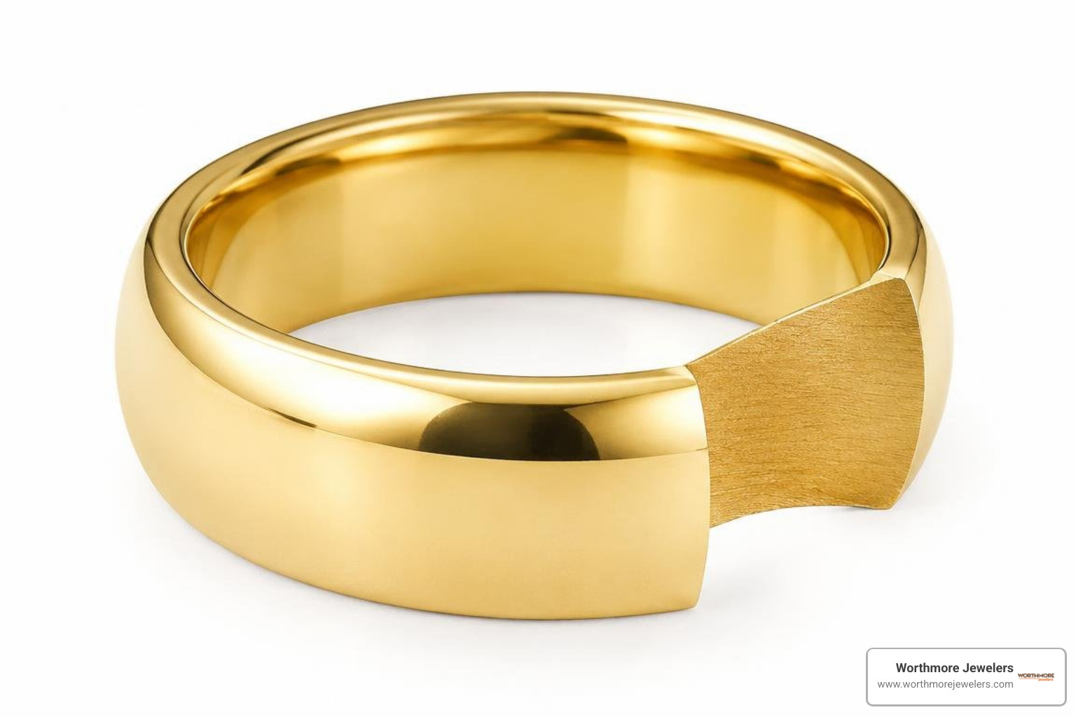 Solid gold ring cross section showing continuous metal purity Solid gold ring cross section showing continuous metal purity