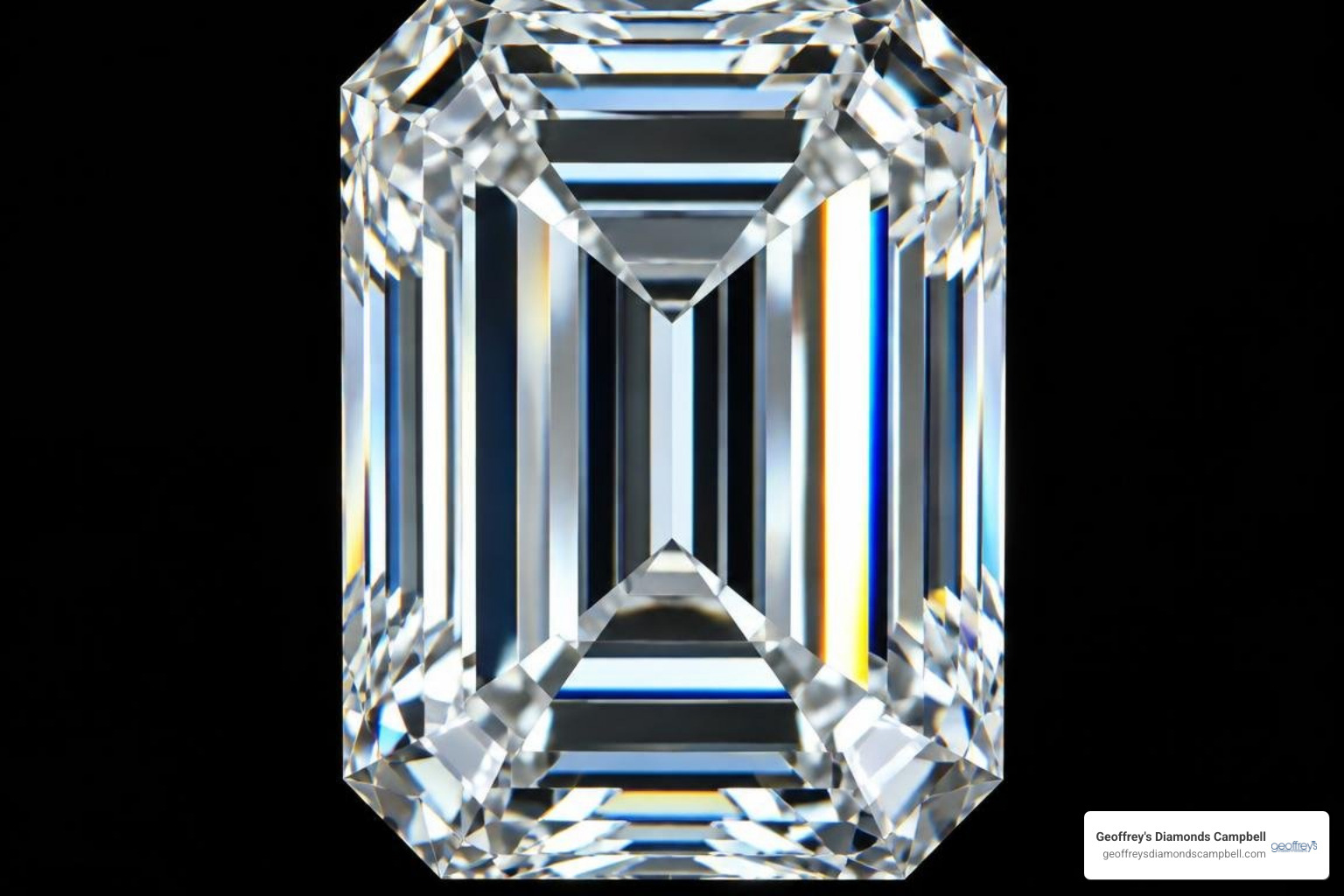 close up of emerald cut step facets and hall of mirrors effect