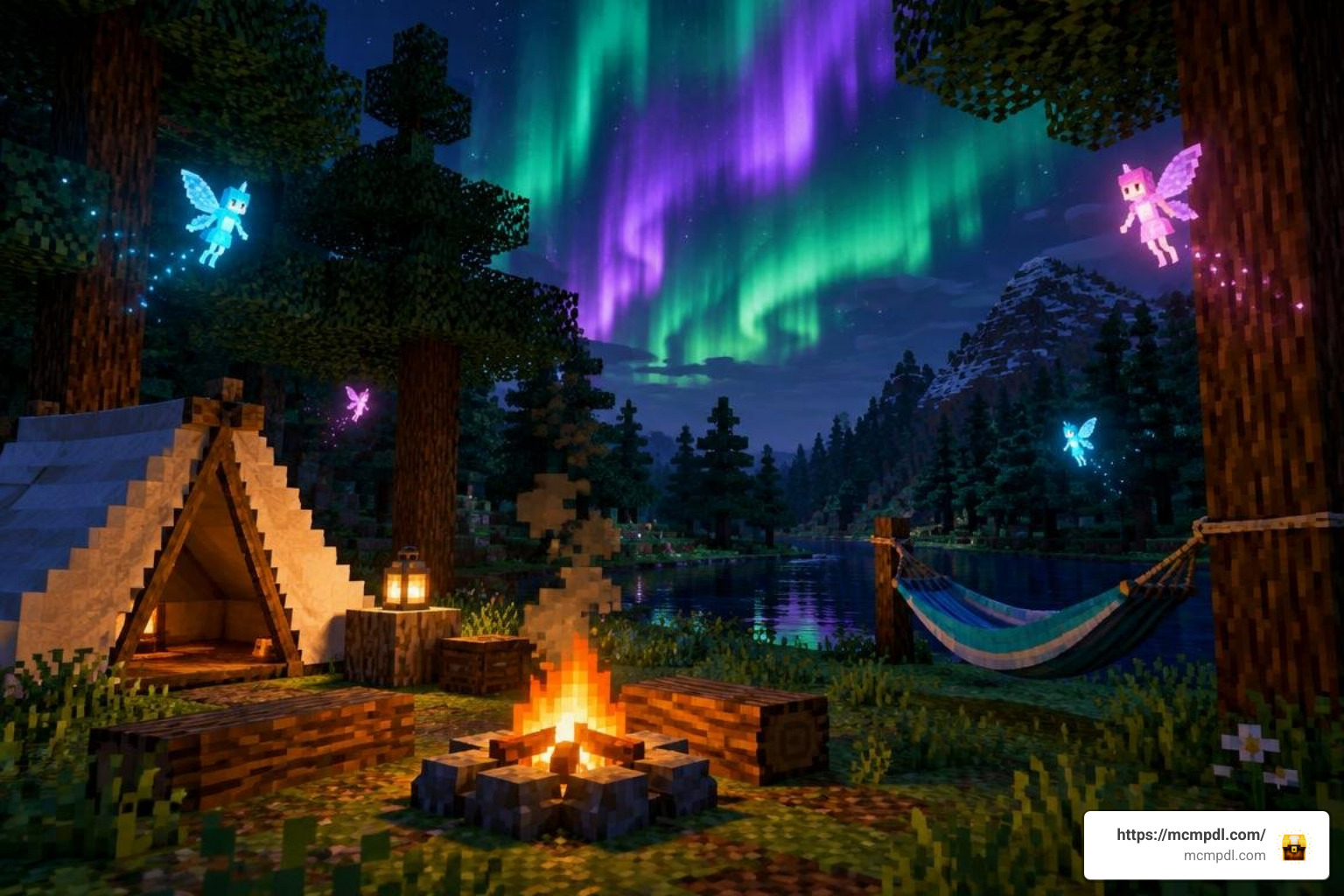 Glowing fairies and night sky illumination in Minecraft Bedrock
