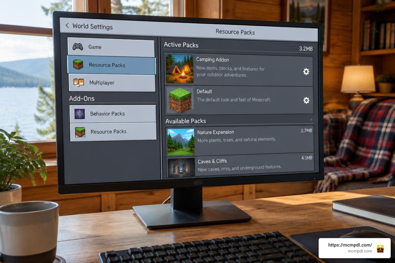 Activating resource and behavior packs in world settings