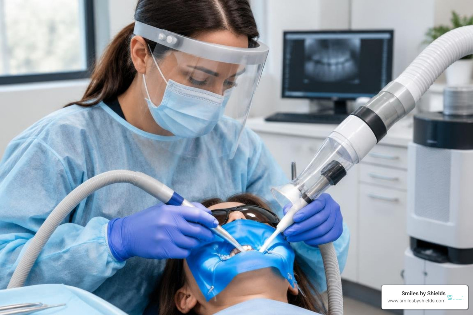SMART amalgam removal equipment and safety setup
