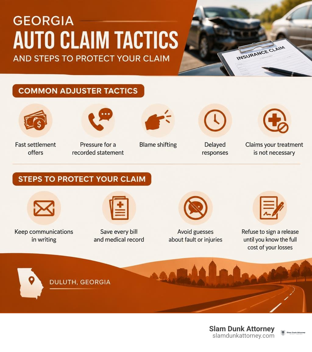 Georgia auto claim tactics and steps to protect your claim infographic