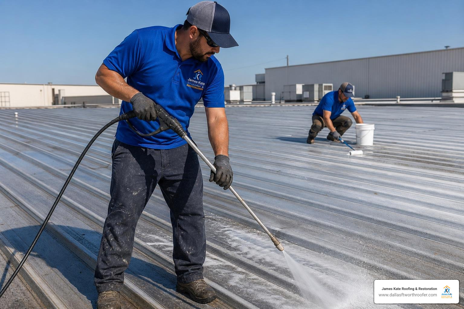 Industrial pressure washing and seam preparation Industrial pressure washing and seam preparation