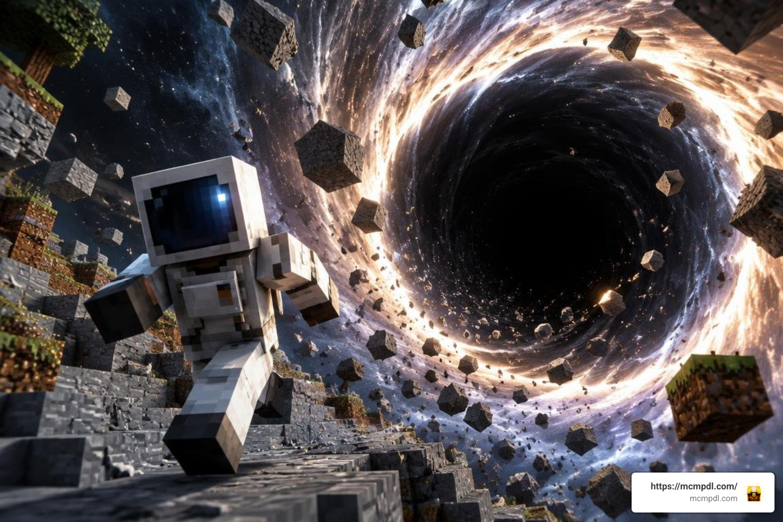 Player evading a growing black hole event horizon