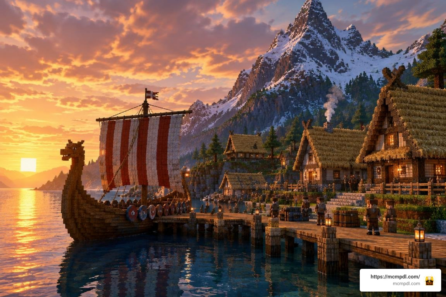 Minecraft Viking village and longship Minecraft Viking village and longship