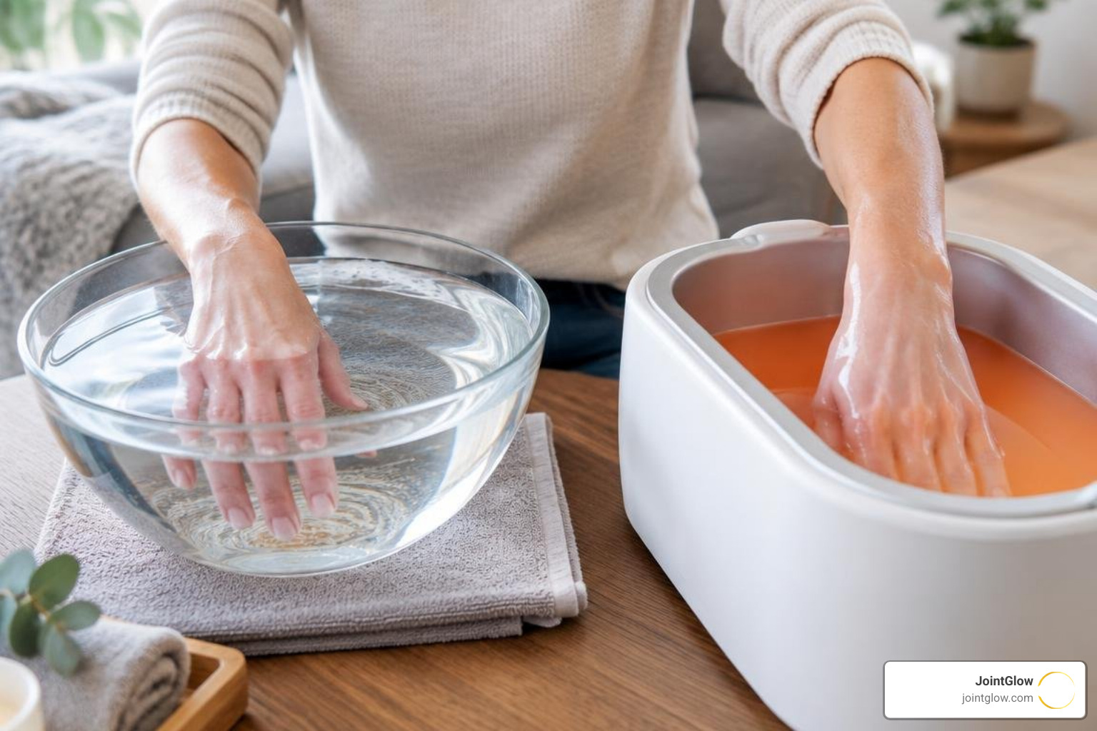 contrast water baths and warm paraffin wax therapy for finger joints