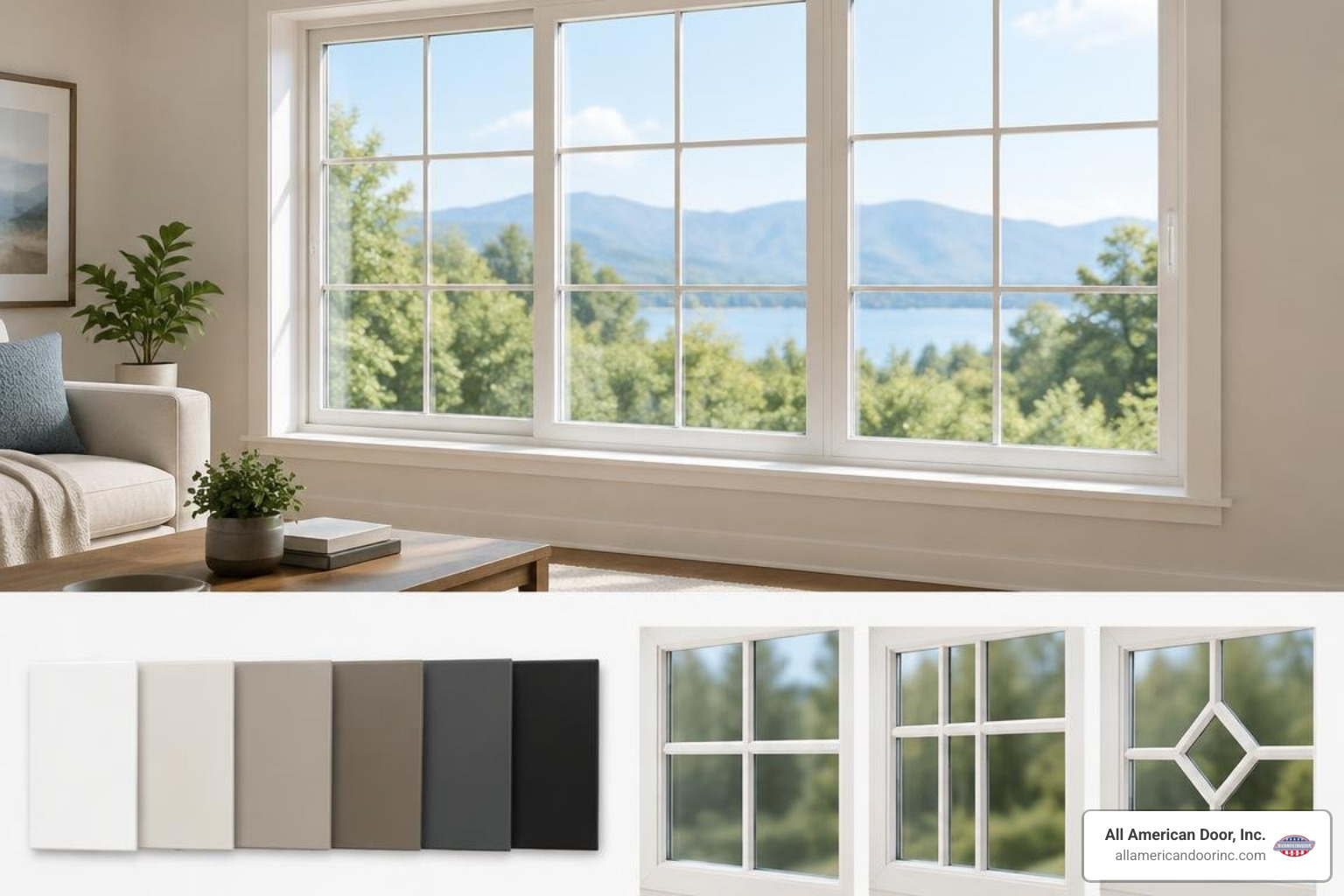 Milgard Tuscany vinyl color swatches and decorative grid styles Milgard Tuscany vinyl color swatches and decorative grid styles