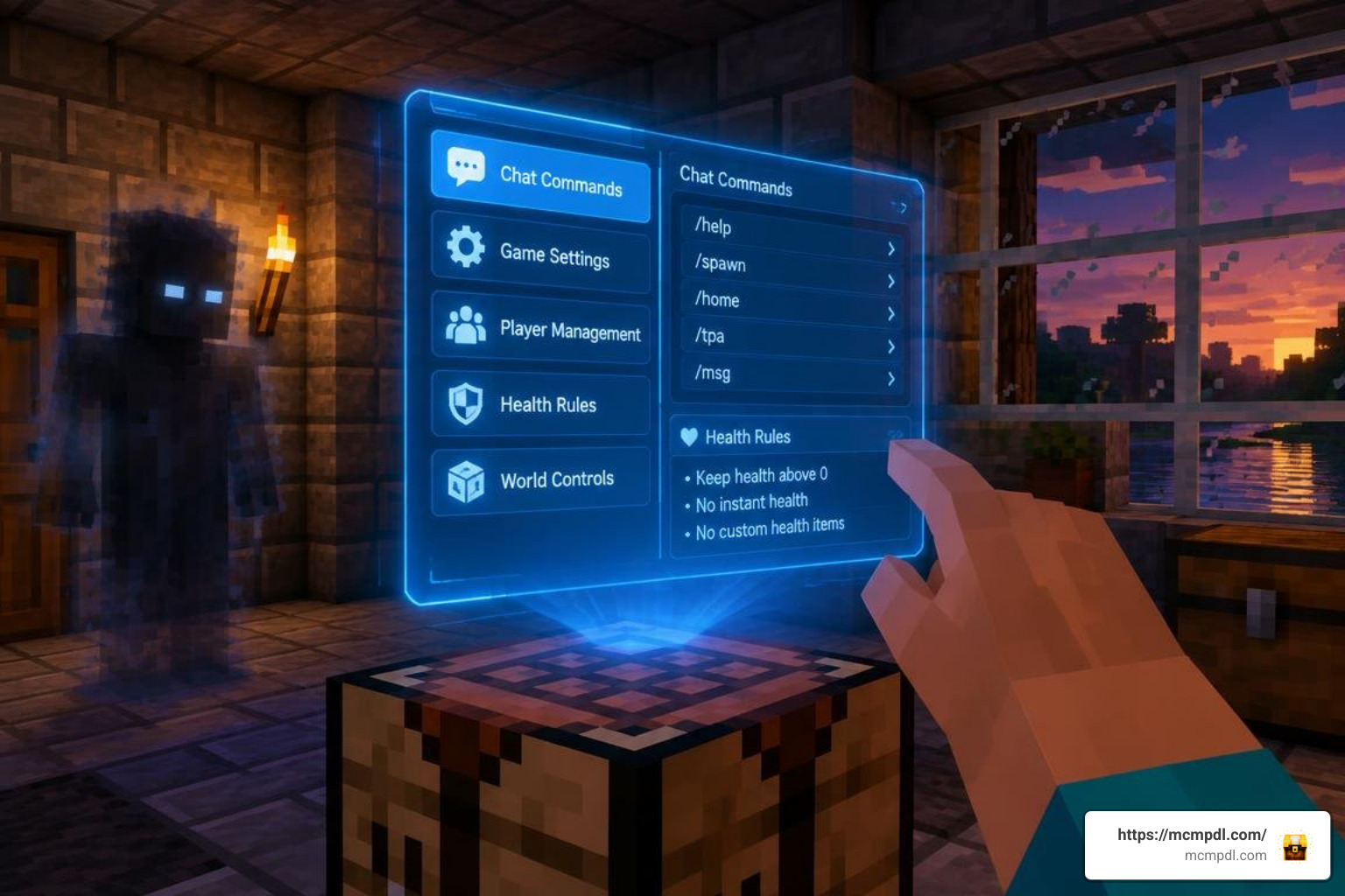 in-game admin menu and chat commands