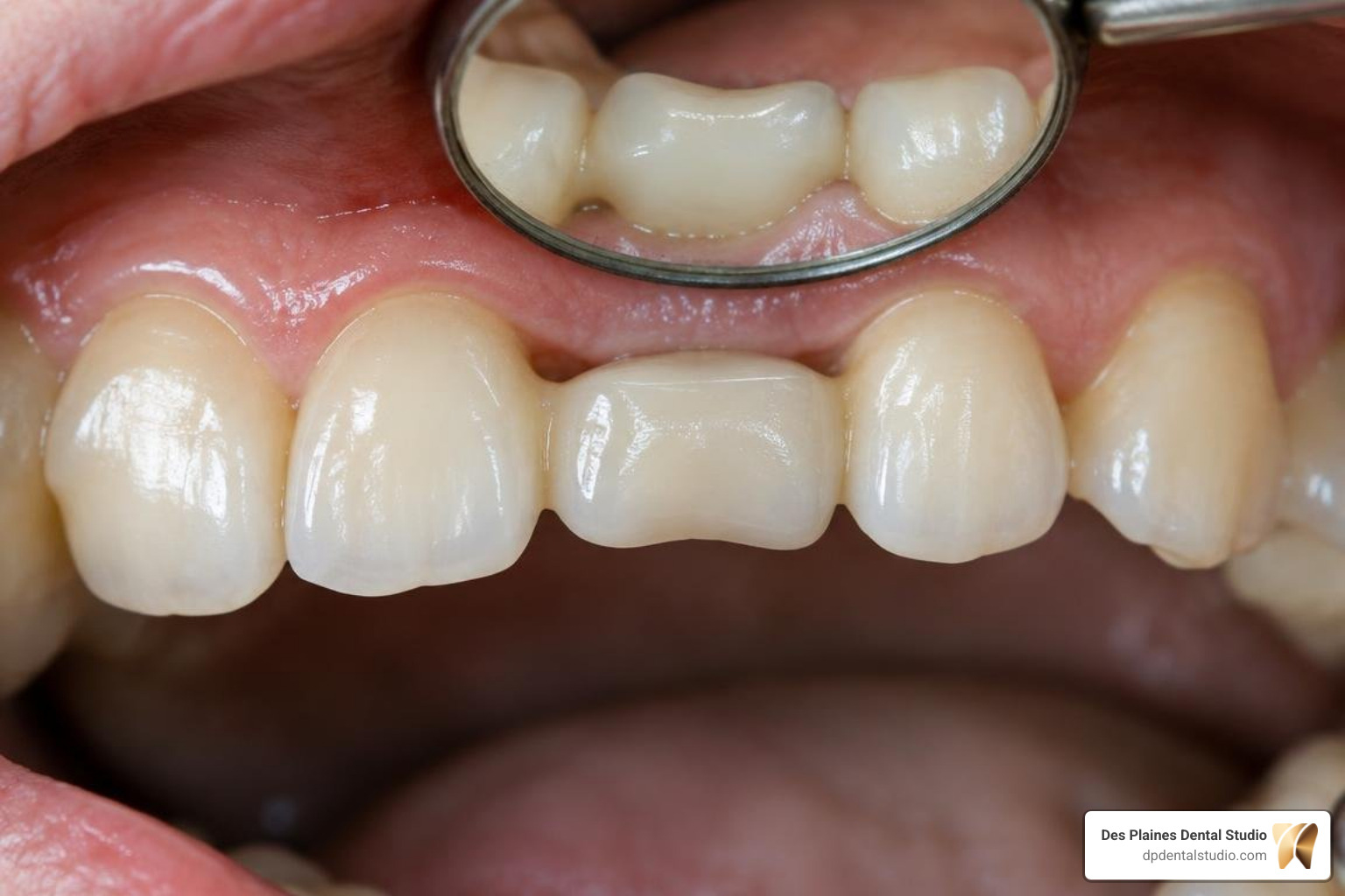 fiber-reinforced composite bridge restoring a single tooth gap