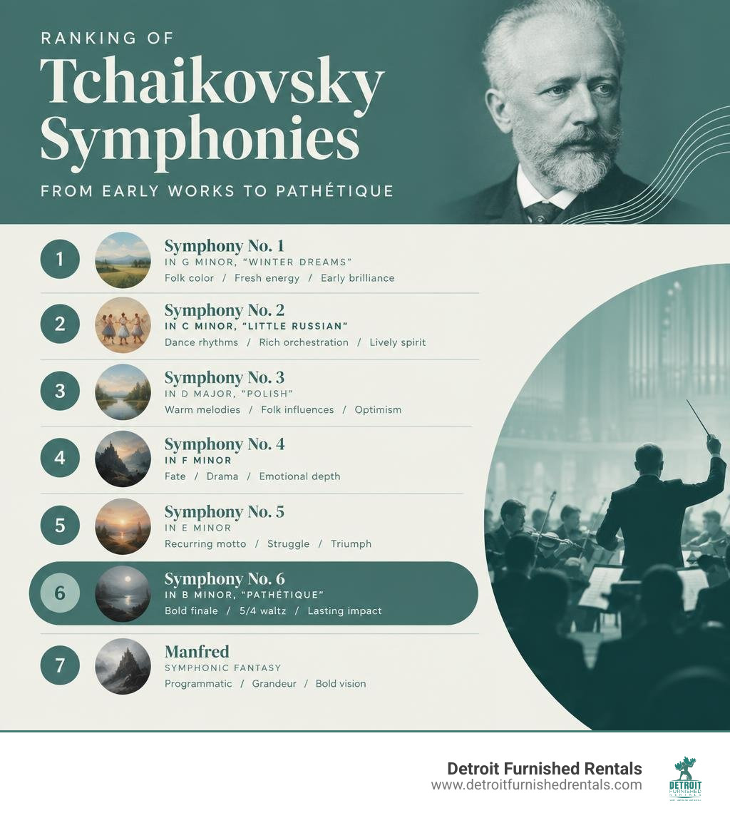 Ranking of Tchaikovsky symphonies from early works to Pathétique infographic Ranking of Tchaikovsky symphonies from early works to Pathétique infographic