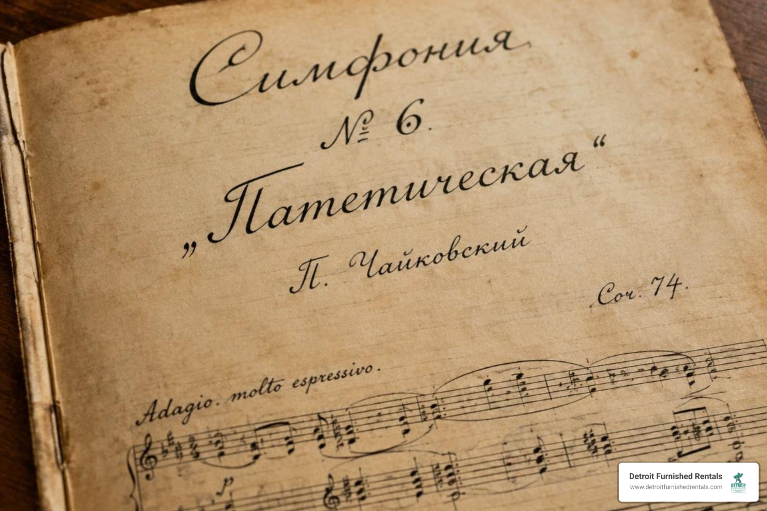 Title page manuscript of the Pathétique Symphony Title page manuscript of the Pathétique Symphony
