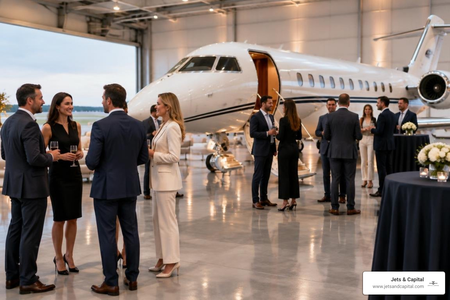 private jet hangar networking event featuring luxury aircraft and investors private jet hangar networking event featuring luxury aircraft and investors