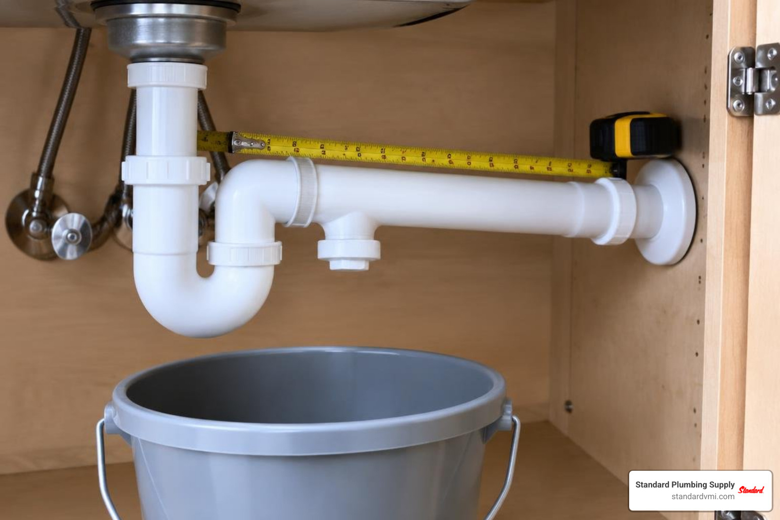 Measurement guide showing proper trap arm slope and alignment Measurement guide showing proper trap arm slope and alignment