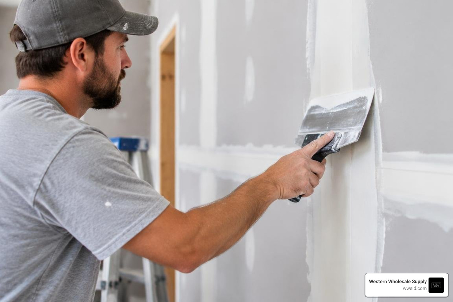 Feathering joint compound over recessed drywall seam Feathering joint compound over recessed drywall seam