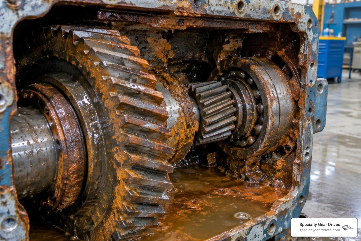 Corrosion and water contamination in mixer drive housing Corrosion and water contamination in mixer drive housing
