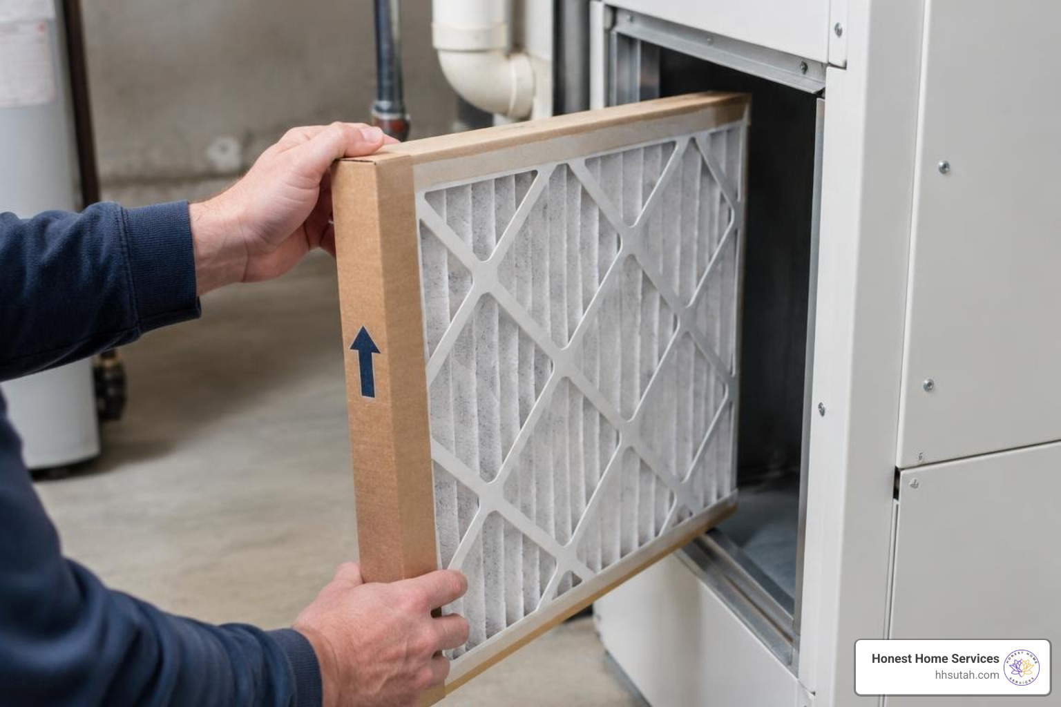 Aligning airflow arrows on a furnace air filter Aligning airflow arrows on a furnace air filter