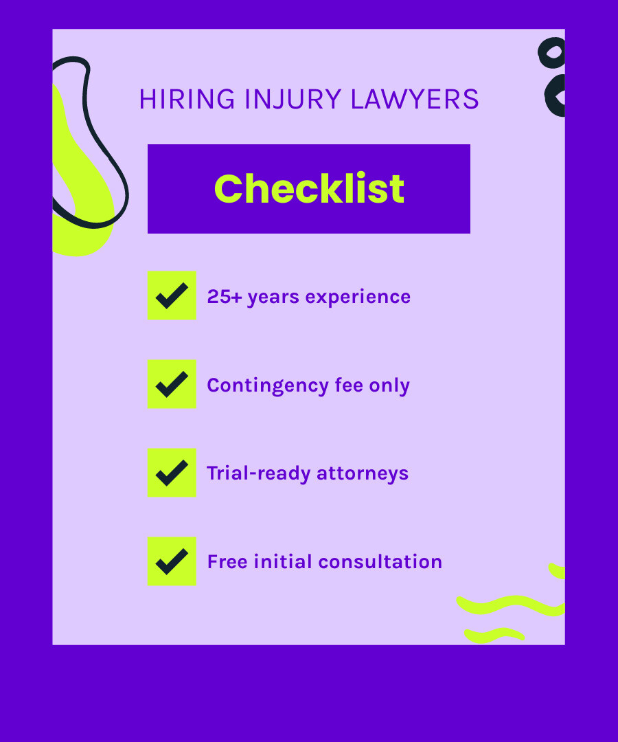 Philadelphia personal injury lawyer selection checklist infographic Philadelphia personal injury lawyer selection checklist infographic