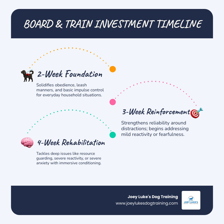 Comparison of board and train timelines and investments infographic