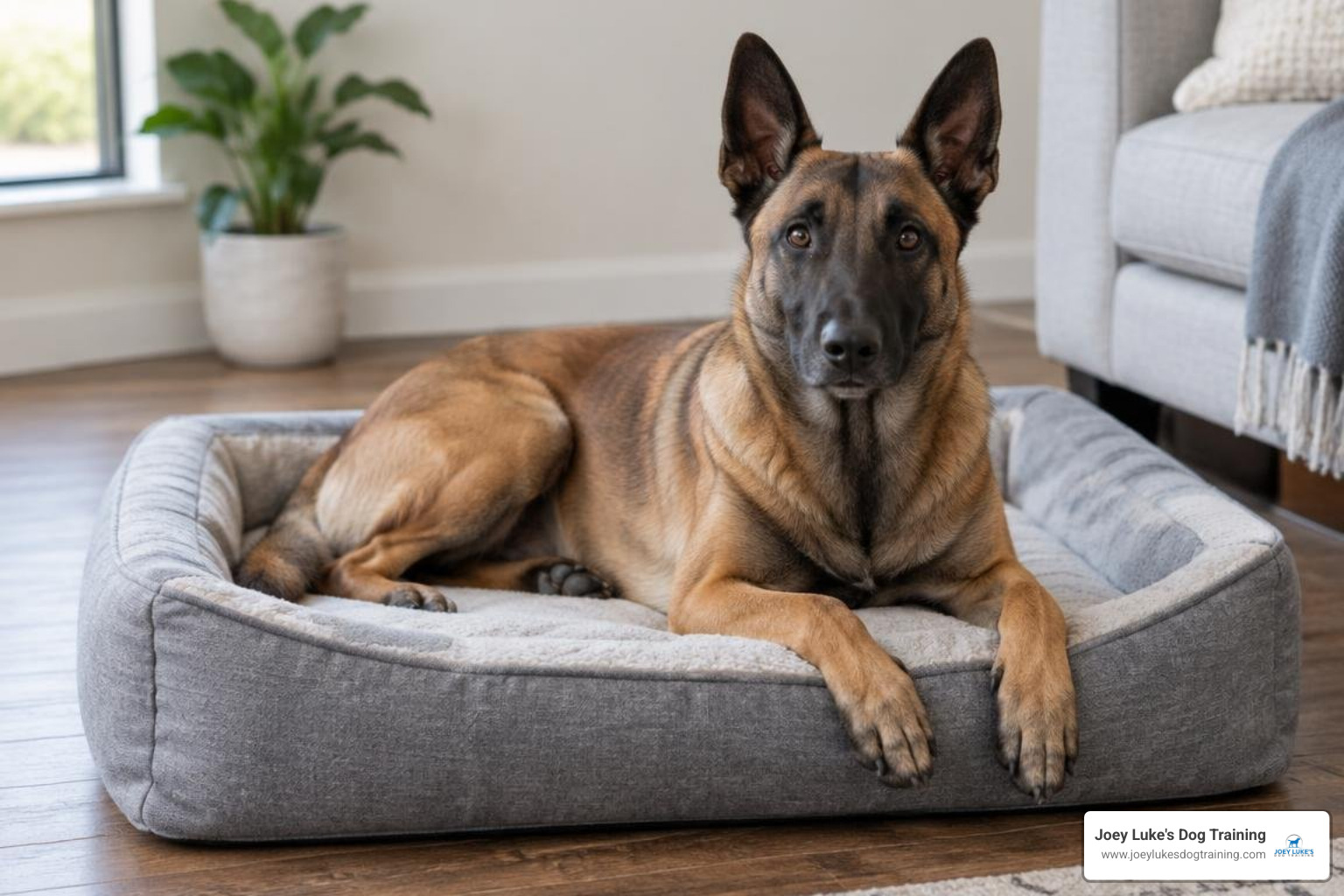 calm Belgian Malinois holding a place command calm Belgian Malinois holding a place command