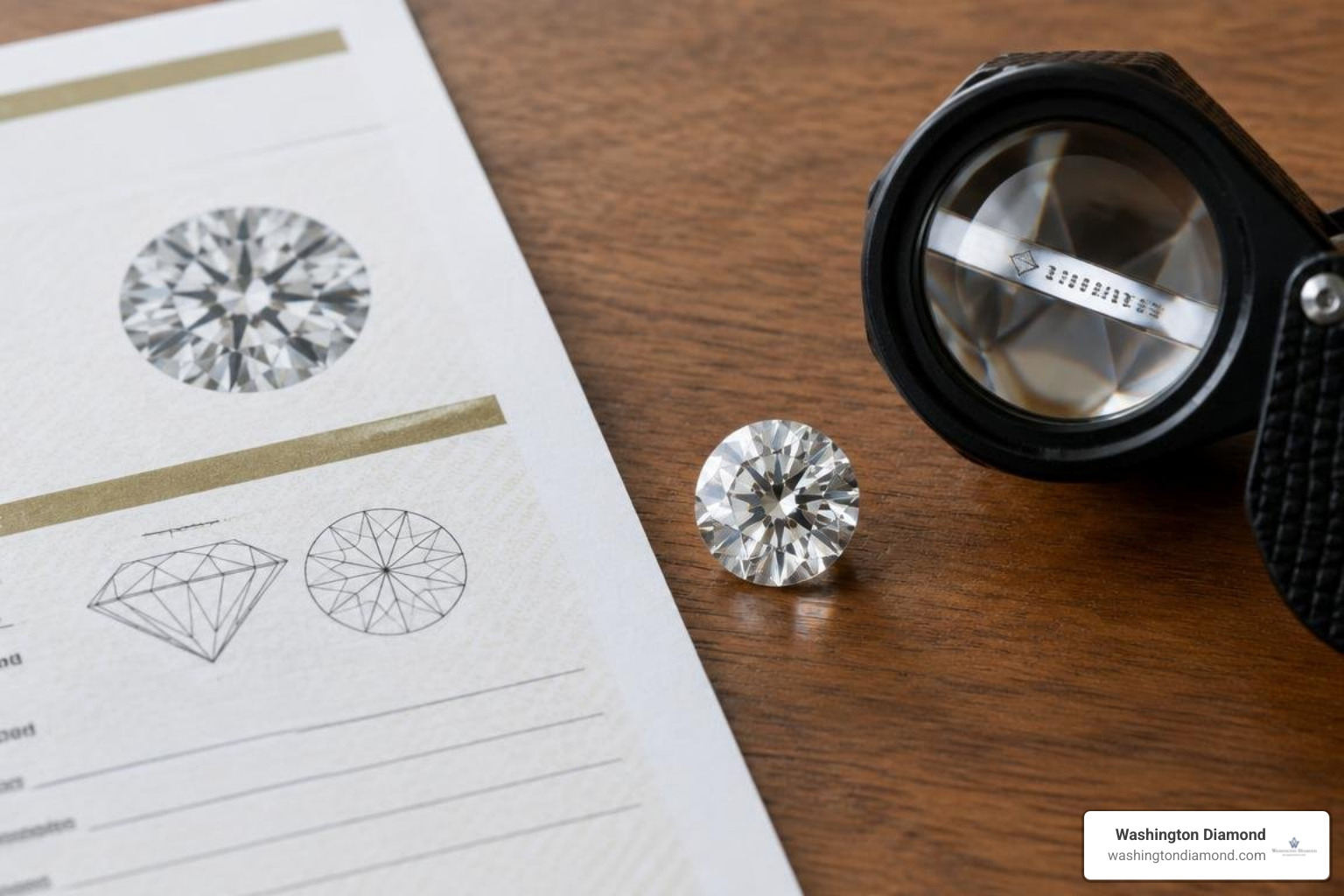 GIA grading report alongside laser-inscribed diamond girdle GIA grading report alongside laser-inscribed diamond girdle