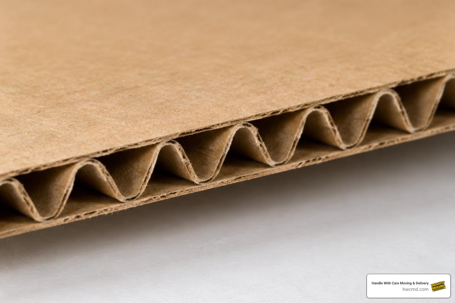 cross section of corrugated board showing outer liners and wavy flute medium cross section of corrugated board showing outer liners and wavy flute medium