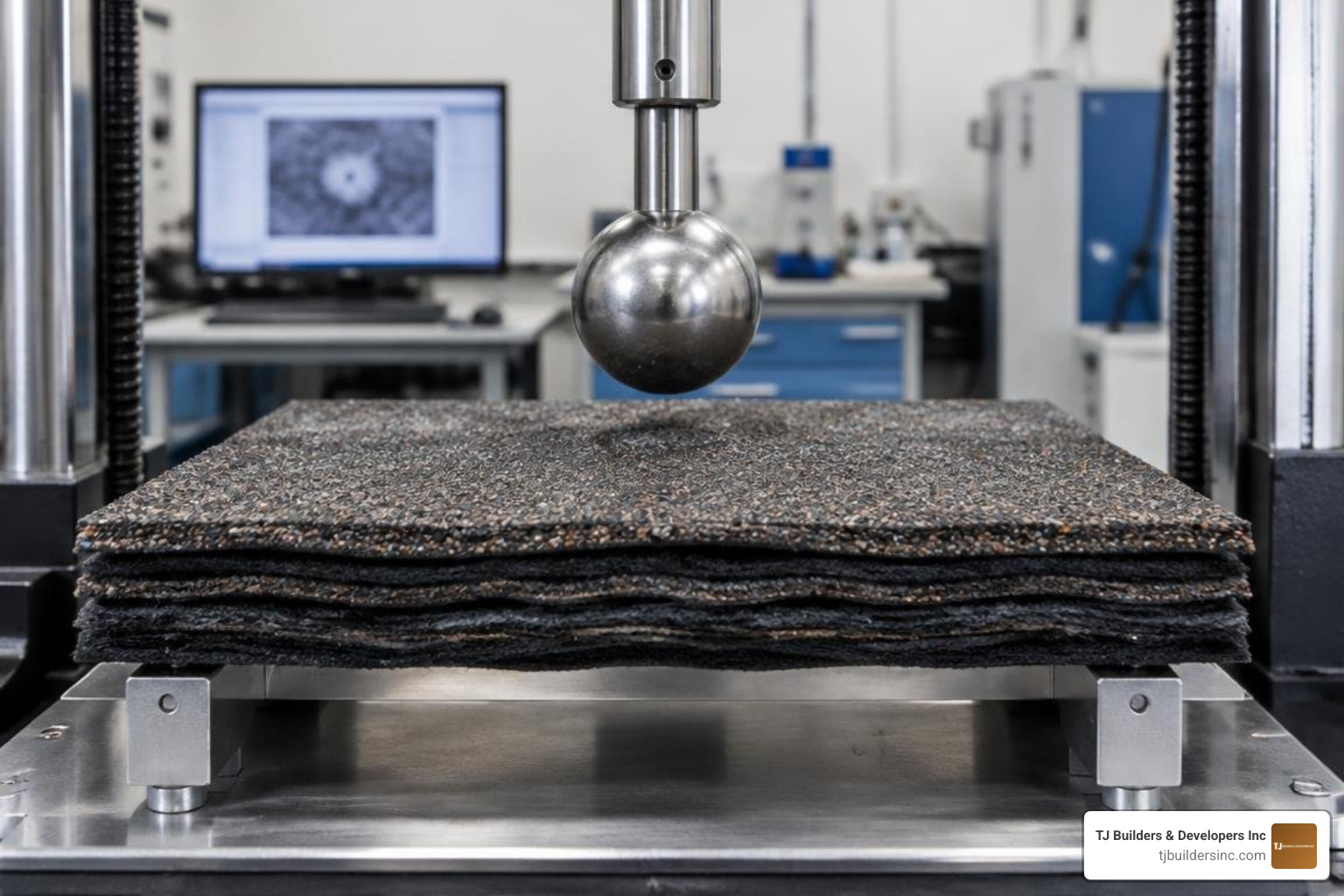 UL 2218 Class 4 steel ball impact testing on shingle layers
