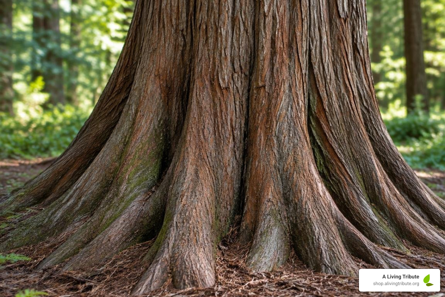 fluted dawn redwood trunk base